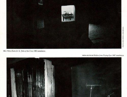 Mona Hatoum: Simon Biggs, ‘Video and Architecture’, Mediamatic, Amsterdam, Vol.2, No.4, June 1988. (Page 4 of 4)